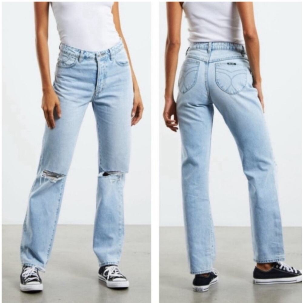 90s Style ROLLA'S Light Blue Straight Leg Jeans